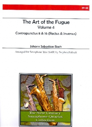 The Art of the Fugue vol. 4 for 3 saxophones (SABar) score and parts