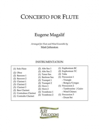 Eugene Magalif, Concerto for Flute and Wind Ensemble (Full Score) Flute and Wind Ensemble Partitur