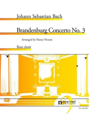 Johann Sebastian Bach, Brandenburg Concerto No. 3 Fltenensemble Partitur + Stimmen