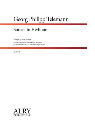 Georg Philipp Telemann, Sonata in F Minor Alto Clarinet and Piano Buch