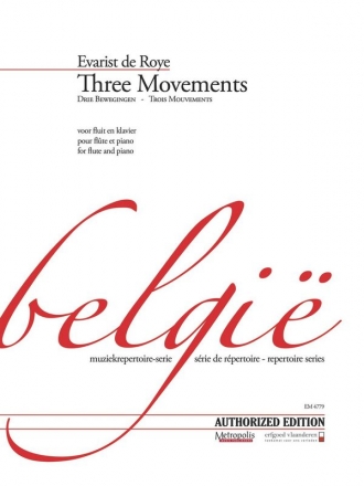 De Roye, Evarist Three Movements Fl/Piano