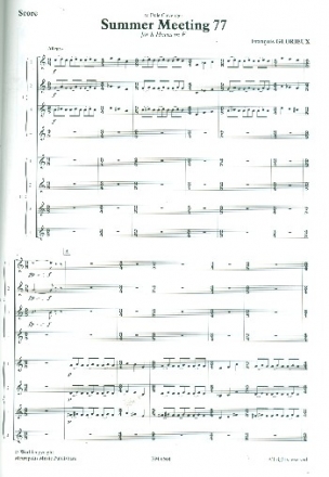 Summer Meeting 77 for 8 horns in F score and parts