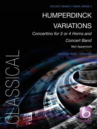 Bert Appermont, Humperdinck Variations 3 or 4 Horns and Concert Band Partitur + Stimmen