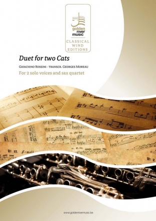 Duet for two Cats for 2 voices and sax quartet score and parts