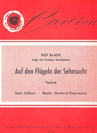 Auf den Flgeln der Sehnsucht: Einzelausgabe Gesang und Klavier