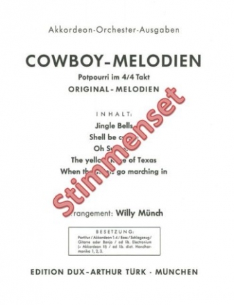 Cowboy-Melodien fr Akkordeonorchester Stimmenset