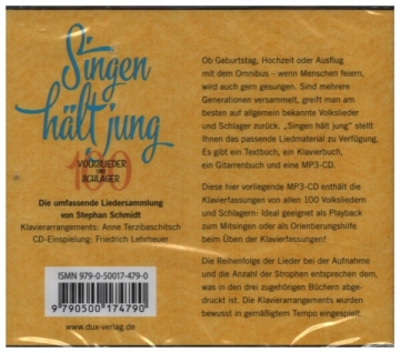 Singen hlt jung  100 Volkslieder und Schlager MP3-CD