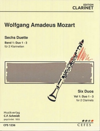 6 Duette Band 1 (Nr.1-3) fr 2 Klarinetten Stimmen