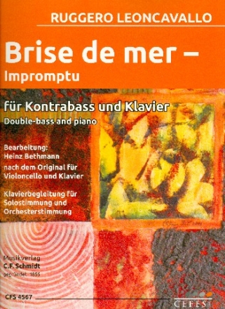 Brise de mer fr Kontrabass und Klavier (Klavierbegleitung fr Solo- und Orchesterstimmung)