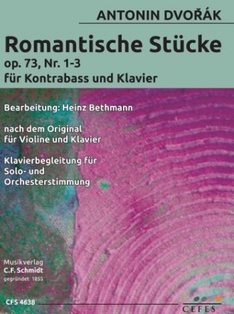 Romantische Stcke op.73,1-3 fr Kontrabass und Klavier (Klavierbegleitung fr Solo- und Orchesterstimmung)