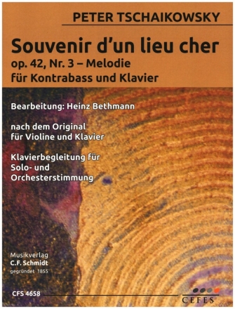 Souvenir d'un lieu cher op.42,3 - Melodie fr Kontrabass und Klavier Klavierbegleitung fr Solo- und Orchesterstimmung