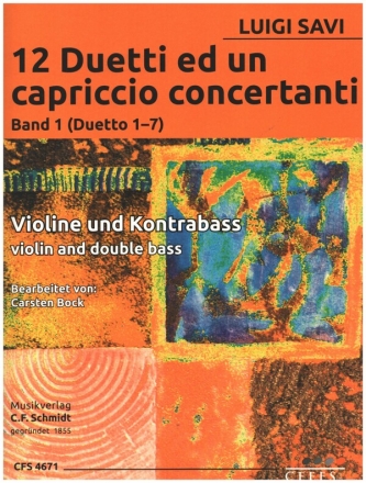 12 Duetti ed un capriccio concertanti Band 1 (Duetto 1-7) fr Violine und Kontrabass 2 Spielpartituren