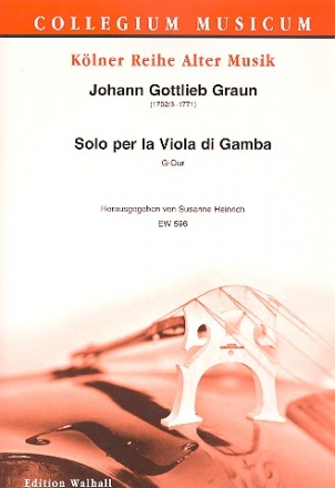 Sonate G-Dur fr Viola da gamba und Bc Partitur und Stimmen (Bc nicht ausgesetzt)