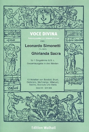 Leonardo Simonetti - Ghirlanda sacra Band 3 fr Gesang und Bc 2 Partituren (Bc nicht ausgesetzt)