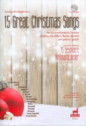 15 besondere Weihnachtslieder (+CD) fr 1-2 Instrumente (Stimmen) und Klavier (Gitarre) Partitur