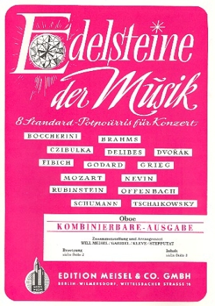 Edelsteine der Musik 8 Standard-Potpourris fr Orchester Oboe 1