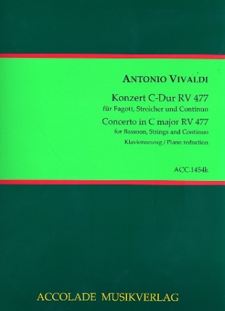 Konzert C-Dur RV477 fr Fagott, Streichorchester und Cembalo fr Fagott und Klavier