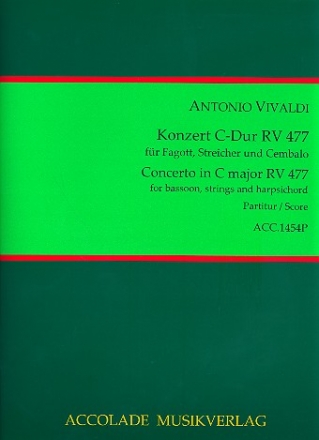 Konzert C-Dur RV477 fr Fagott, Streichorchester und Cembalo Partitur