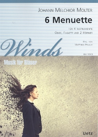 6 Menuette fr Oboe, Fagott und 2 Hrner Partitur und Stimmen