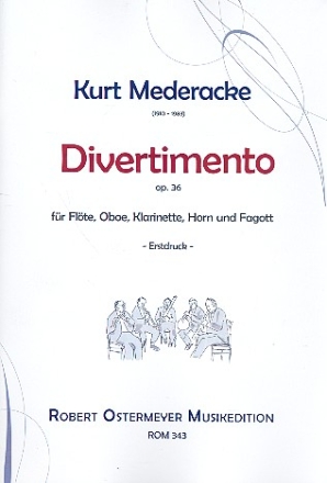 Divertimento fr Flte, Oboe, Klarinette, Horn und Fagott Partitur und Stimmen