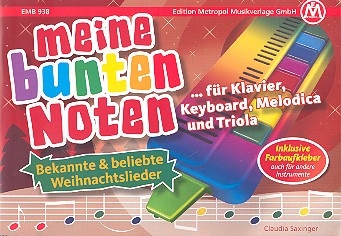 Bekannte und beliebte Weihnachtslieder fr Klavier (Melodica/Triola/Keyboard) (mit Text), inkl. Farbaufkleber