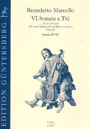 6 Sonate a tre op.2 Band 2 (Nr.4-6) fr 2 Violoncelli und Bc Partitur und Stimmen (Bc nicht ausgesetzt)