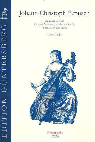 Quartett g-Moll Cook2:040 fr 2 Violinen, Viola da gamba und Bc Partitur und Stimmen (Bc ausgesetzt)