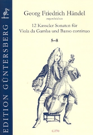 12 Kasseler Sonaten Band 2 (Nr.5-8) fr Viola da gamba und Bc Partitur und Stimmen (Bc ausgesetzt)