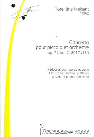 Concerto op.72,2 pour piccolo et orchestre fr Piccoloflte und Klavier