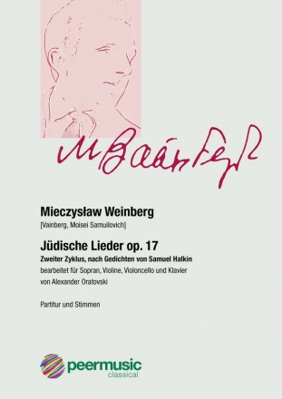 Jdische Lieder op.17 fr Sopran, Violine, Violoncello und Klavier (jiddisch, YIVO-transl. / russisch) Partitur & Stimmen