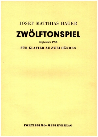 Zwlftonspiel 04. September 1956 fr Klavier Klav