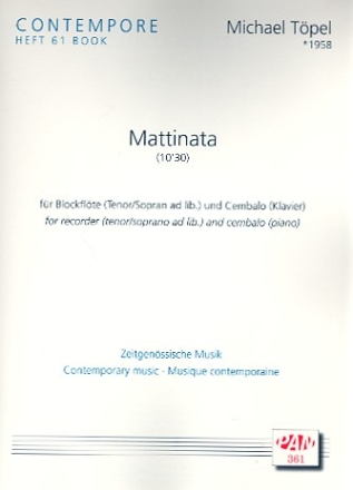 Mattinata fr Tenorblockflte (Sopran) und Cembalo (Klavier)