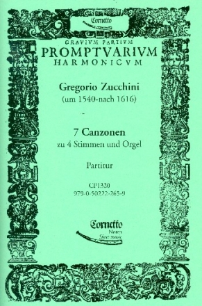 7 Canzonen fr 4 Stimmen (Instrumente) und Orgel Partitur und Stimmen