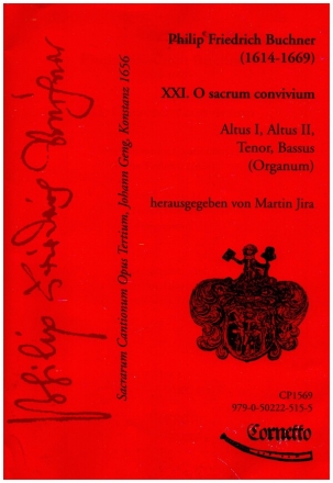 XXI. O sacrum convivium fr 2 Alti, Tenor, Bassus und Bc Partituren und Stimmen (Bc ausgesetzt)