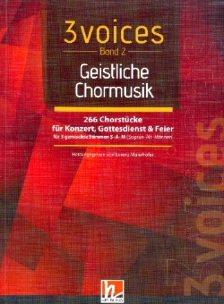 3 Voices Band 2 - Geistliche Chormusik fr gem Chor (SAM) a cappella Partitur