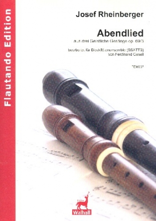 Abendlied op.69,3 fr Blockflten-Ensemble (SSATTB) Partitur und Stimmen