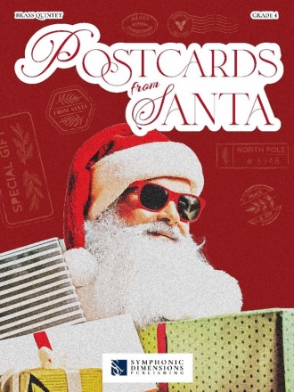 Postcards from Santa for brass quintet score and parts