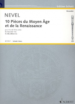 10 Pices du moyen ge et de la renaissance fr 3 Blockflten (SAT) Spielpartitur