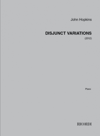 John Hopkins, Disjunct Variations Klavier Buch