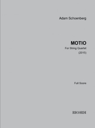 Adam Schoenberg, Motio (2015) Streichquartett Buch