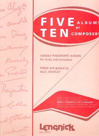 Five Albums by ten Composers Grade 3 fo rpiano