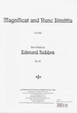 Edmund Rubbra Magnificat and nunc dimittis Opus 65 SATB