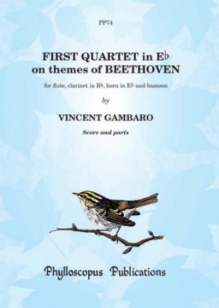 Quartet no.1 in E Flat Major on Themes of Beethoven for flute, clarinet, horn in Eb and bassoon score and parts