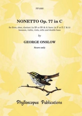 Nonetto in C Major op.77 for flute,oboe, clarinet, horn, bassoon, violin, viola, cello and bass score