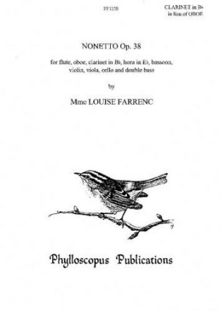 Louise Farrenc Ed: F H Nex and C M M Nex Nonetto Op. 38 (1849) Part for Bflat cl in lieu ob mixed ensemble