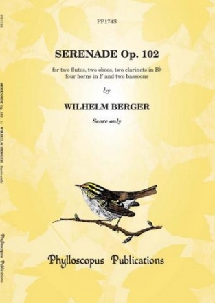 Serenade in F op.102 for 2 flutes, 2 oboes, 2 clarinets, 4 horns and 2 bassoons score