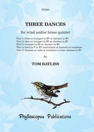 Tom Bayliss Three Dances wind quintet, brass quintet, mixed ensemble