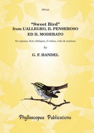 Sweet Bird for soprano, flute, 2 violins, viola and Bc score and instrumental parts