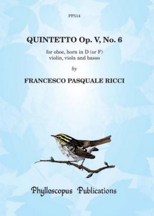 Francesco Pasquale Ricci Ed: F H Nex and C M M Nex Quintetto Op. V No. 6 mixed ensemble