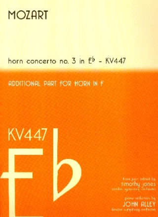 Concerto in e flat Major No.3 KV 447 fr Horn (Es und F) und Orchester Klavierauszug